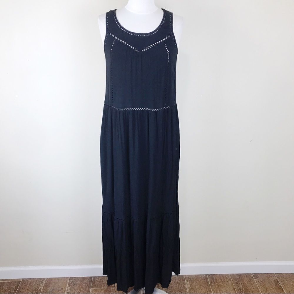 Scotch & Soda Paradise Cove Black Maxi Dress SZ 6